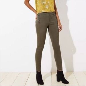 LOFT MARISSA SKINNY SAILOR PANT IN OLIVE EUC